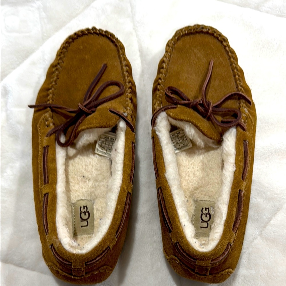 UGG Brown Suede Moccasin Slippers
